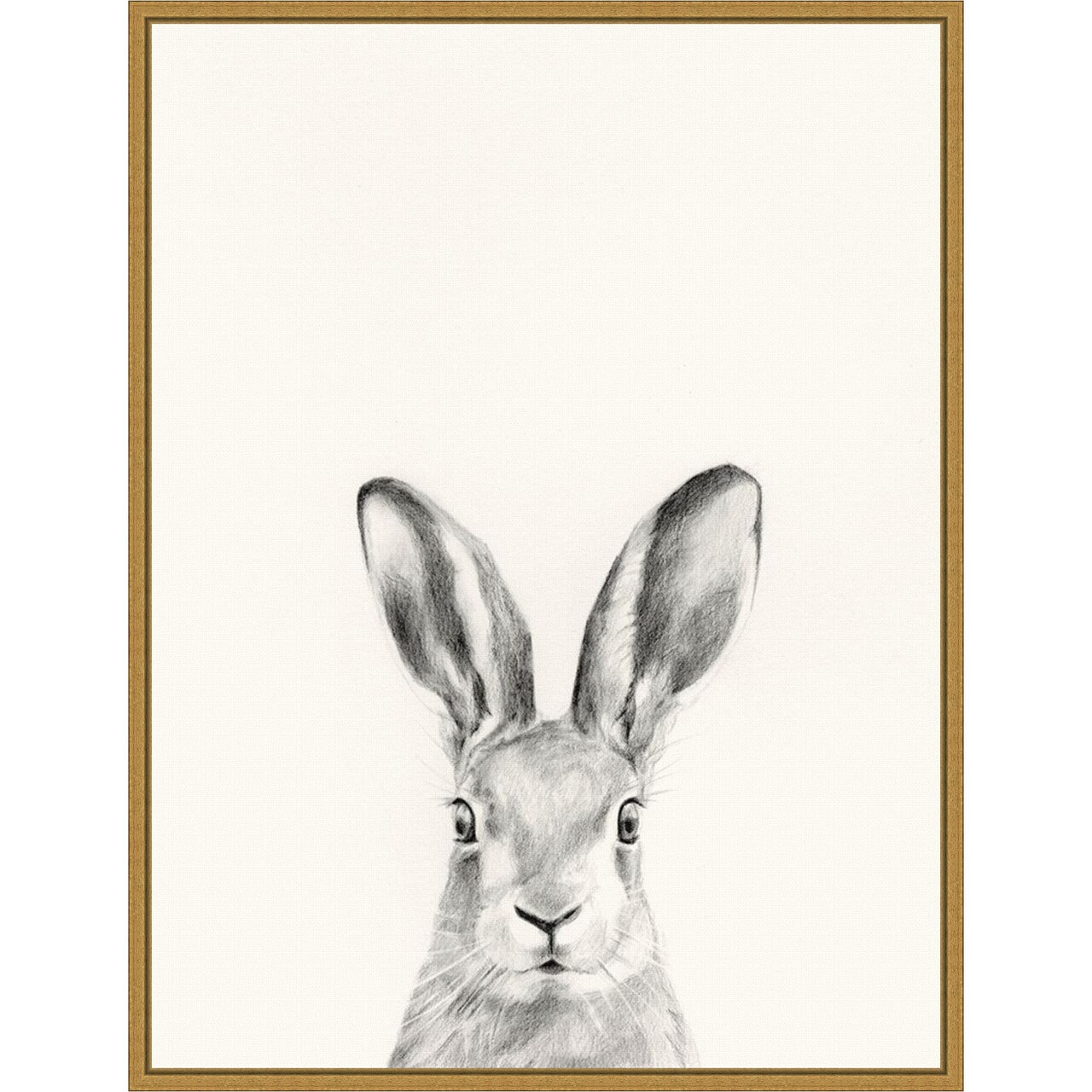 Animal Mug I (Rabbit) by Victoria Borges 18-in. W x 24-in. H. Canvas Wall Art Print Framed in Gold